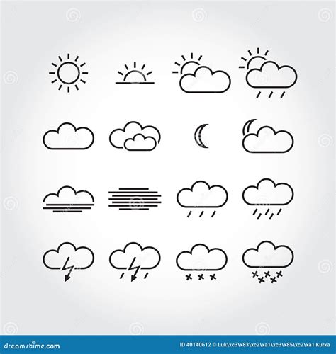 Simple Weather Icons Stock Vector Image 40140612