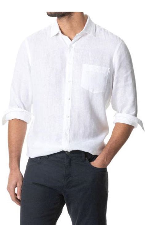 Men White Summer Linen Shirt Online Bagtesh Fashion