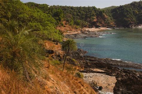Tropical View To The Ocean Beautiful Hilly Coastline In Gokarna