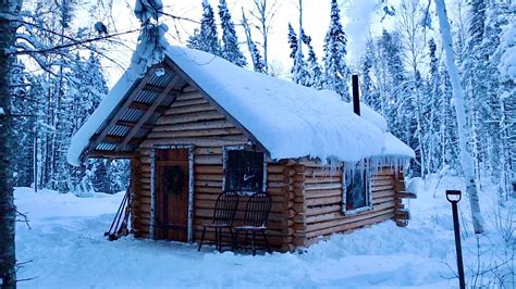 Off Grid Log Cabin After The Snowstorm 25f Freezing Temps Lots Of