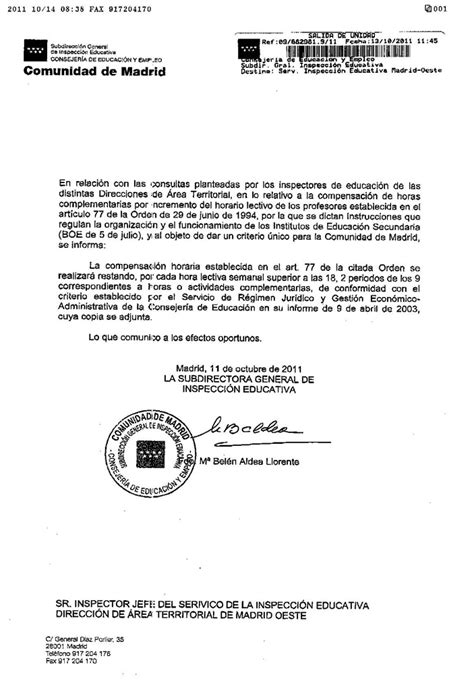 Enseñanza Pública Ies Cervantes Carta De La Subdirectora General De