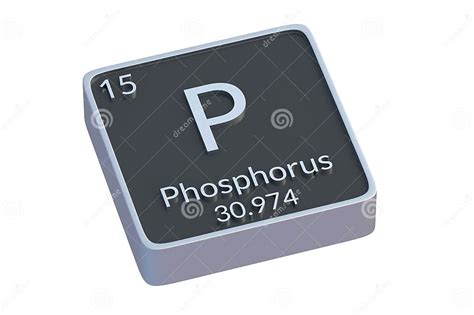 Phosphorus P Chemical Element Of Periodic Table Isolated On White