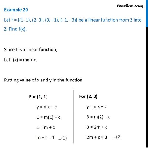 example 20 let f { 1 1 2 3 0 1 1 3 } find f x