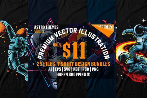 Astronaut T Shirt Design Bundle Vol Bundle Creative Fabrica