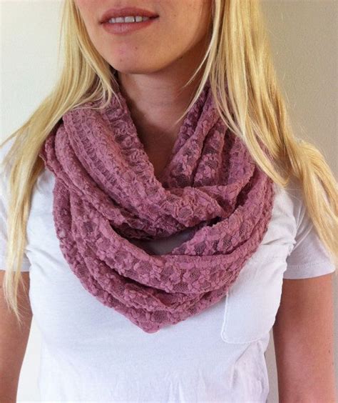 Handmade Infinity Scarf In Radiant Orchid Lace Dusty Rose Etsy