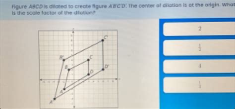 Solved Figure Abcd Is Dilated To Create Figure Abcd The C Coordinate