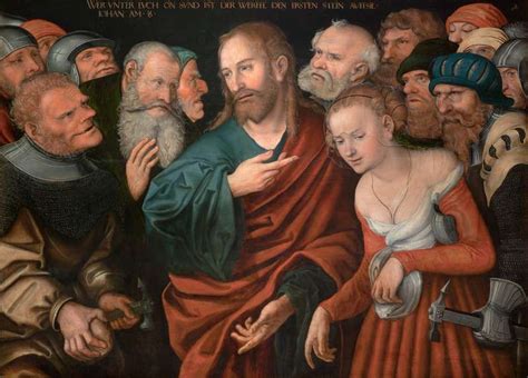 Lucas Cranach The Elder Workshop Christ And The Adulteress