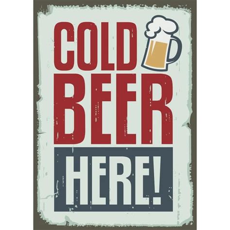 Poster Affiche Cold Beer Biere Fraiches Ici30x42cmb Cdiscount Maison