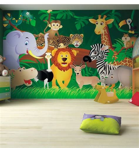 Kids Bedroom Ideas Zoo Wall Mural Playroom Mural Kids Wall Murals