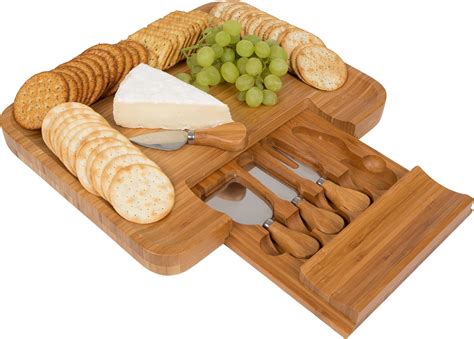 Smart Design Bamboo Cheese Board Set With Cheese Knives From Homex Homex