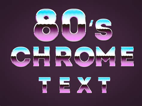 80s Chrome Text Effect Free Download Photoshop Vector