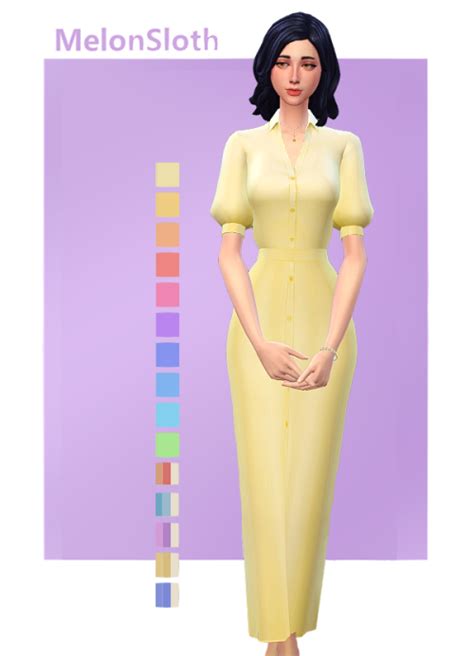 Sims 4 Decades Challenge Finds Melonsloth Longer Yellow Summer Dress