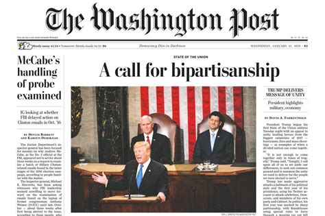 Washington Post Front Page Called Trumps State Of The Union Speech A