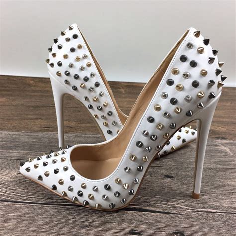 new lady high heels rivets shoes exclusive patent brand pu leather ms 10cm12cm female high