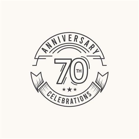 70 Years Anniversary Celebration Logo Vector Template Design