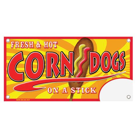 12 X 24 Rectangular Concession Stand Sign With Corn Dog Design