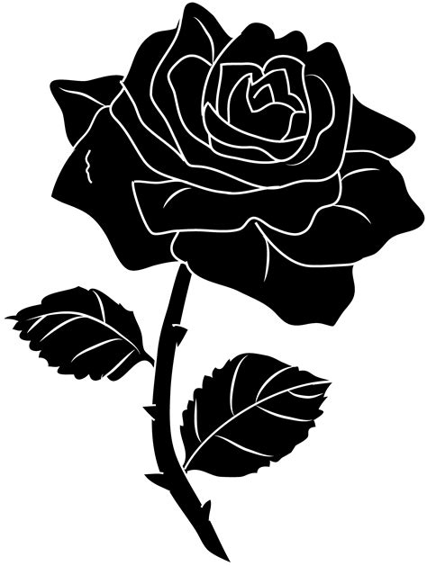 Black Rose Silhouette Clip Art Free Clip Art