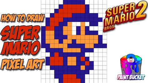 How To Draw Super Mario From Super Mario Bros 2 Nintendo 8 Bit Pixel