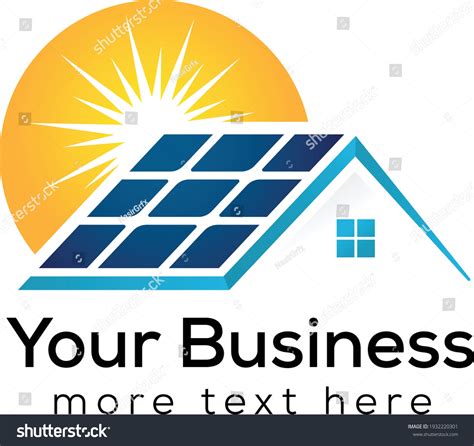 Renewable Solar Energy House Logo Stock Vector Royalty Free