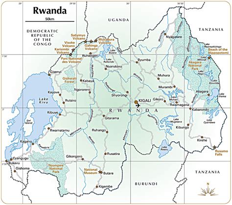 Rwanda Parks And Rainforest Map • Mappery