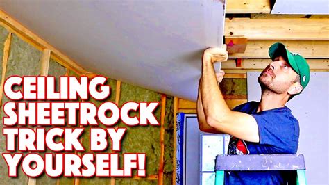 Amazing Trick To Hang Sheetrock Drywall On A Ceiling By Yourself