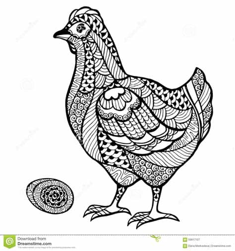 If you like this free svg, please share it on pinterest! Zentangle Stylized Chicken With Egg. Stock Vector - Image ...