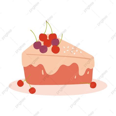 Cherry Cake Vector Png Images Cute Cartoon Cherry Cake Cherry Cake Cartoon Dessert Png Image