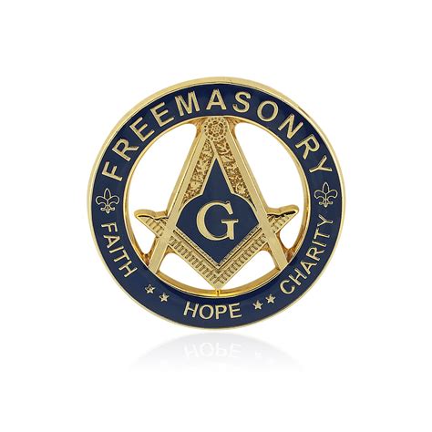 Freemasonry Faith Hope And Charity Gold Toned Masonic Lapel Pin The