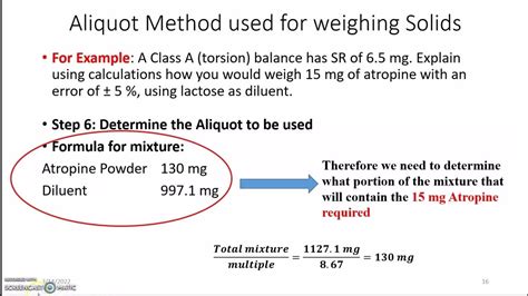 Aliquot Method Of Weighing Small Quantities Youtube
