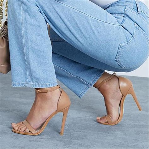 I Saw It First Nude Stiletto Barely There Heeled Sandals Stiletto