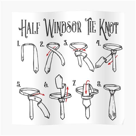 They work best with job interviews and business meetings. "half windsor tie knot" Poster by Binooo | Redbubble