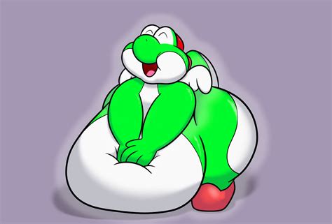 Winged Yoshi Loves His Belly By Gyroesehni On Deviantart