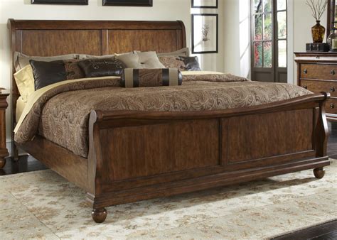 Took some plan ideas from the farmhouse king bed plans and came up with something a little more extravagent. Liberty Rustic Traditions King Sleigh Bed 589-BR-SET68 ...