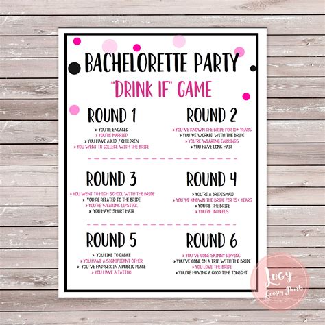bachelorette party drink if game instant etsy bachelorette party drinks bachelorette party