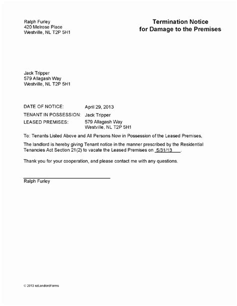 30 Tenant Letter To Landlord Example Document Template