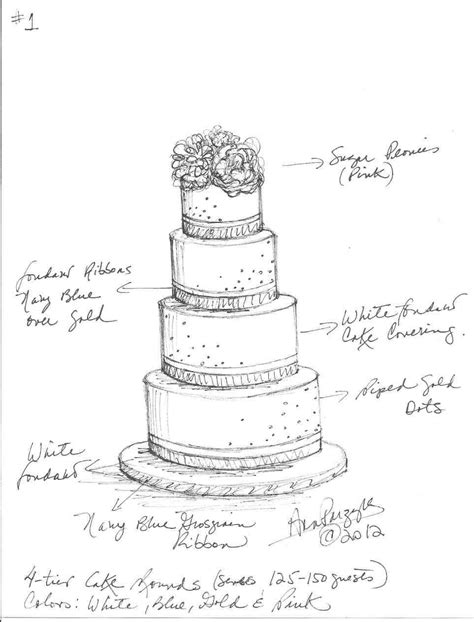 Wedding Cake Line Drawing At Explore Collection Of
