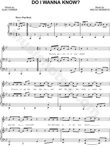 Do i wanna know? is a song by english rock band arctic monkeys. Arctic Monkeys "Do I Wanna Know?" Sheet Music in G Minor ...