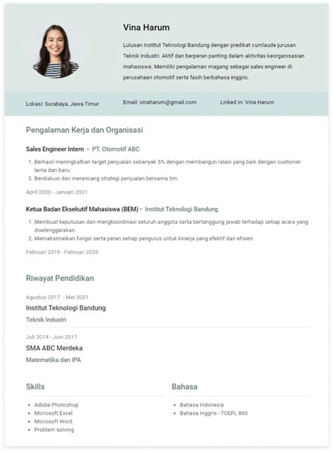 Contoh Deskripsi Diri Singkat Di Cv Serat Riset Vrogue