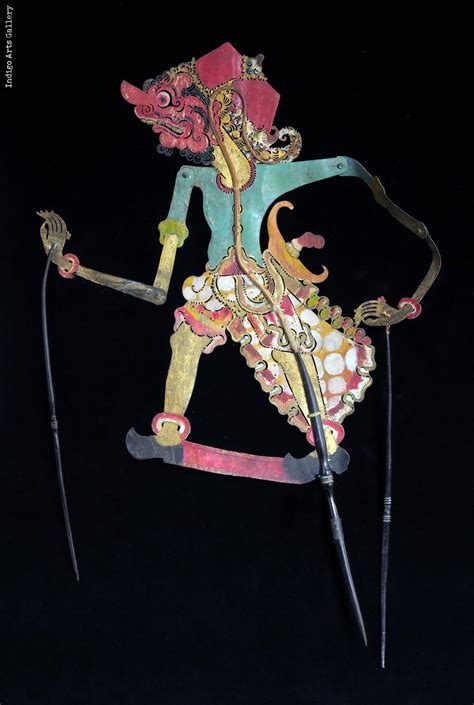 Warrior Antique Wayang Kulit Javanese Shadow Puppet Indigo Arts