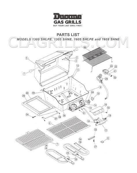 Ducane Gas Grill Parts Diagram