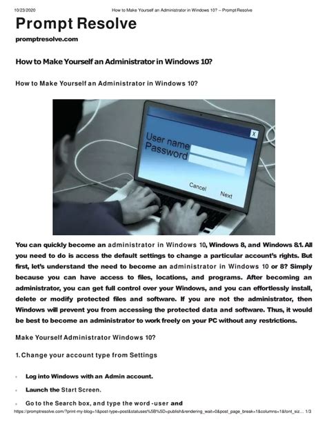 Ppt How To Make Yourself An Administrator In Windows 10 Powerpoint