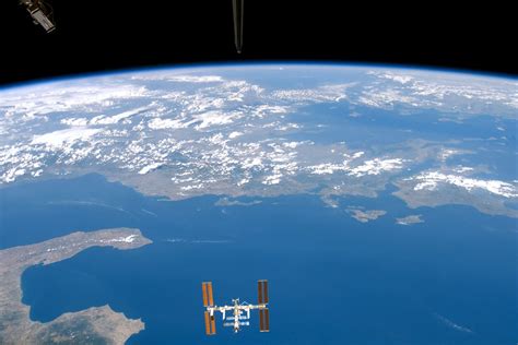 Nasa Visible Earth International Space Station From Space Shuttle