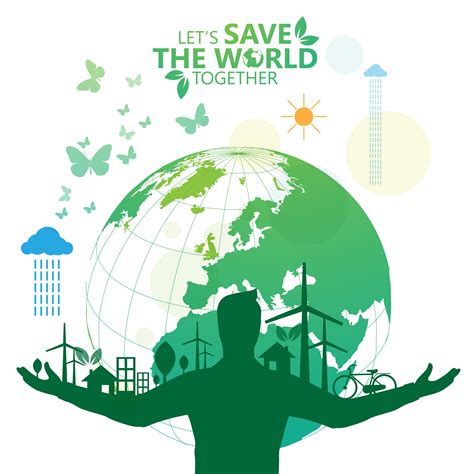 Save The World Green Environmental Poster Download Free Vectors