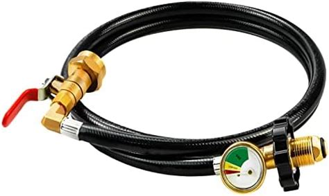 Propane Refill Adapter for 1 lb. Tanks with Gauge,5FT/60 Propane