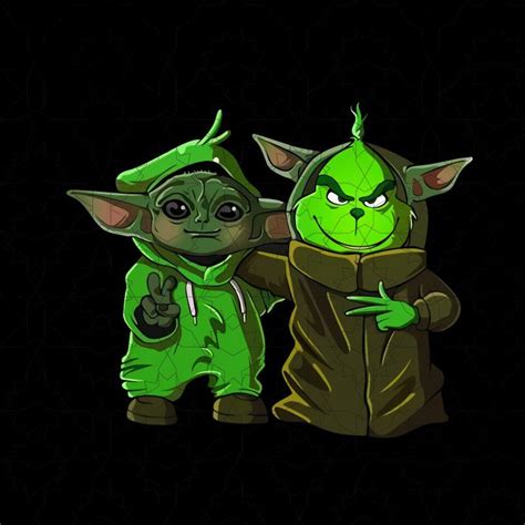 Baby Yoda And Grinch Baby Yoda Print Ready T Shirt Design Funny