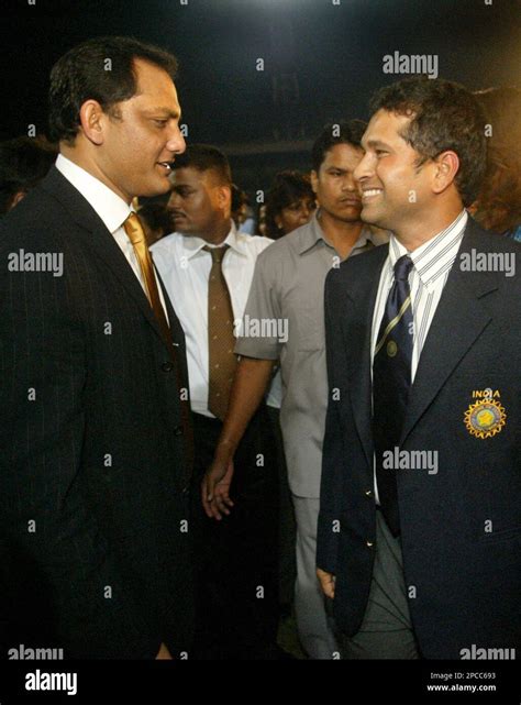 Former Indian Cricket Captain Mohammed Azharuddin Left And Cricketer