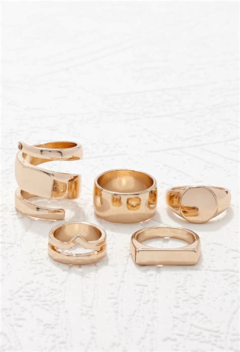 Forever 21 Plated Ring Set In Gold Lyst