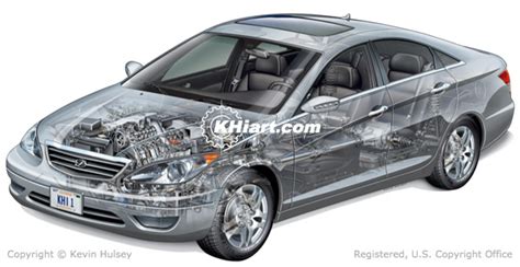 Illustrations Of Generic Cars Vehicle Cutaways And Technical Drawings