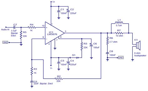 Power amplifier circuit diagram with pcb layout. 50W audio amplifier LM3876 | Circuits-Projects