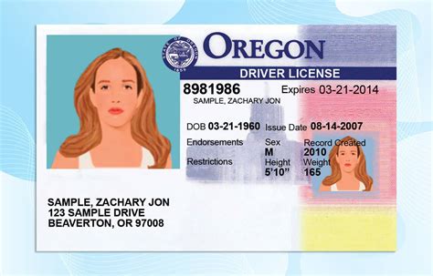 Oregon Drivers License Template